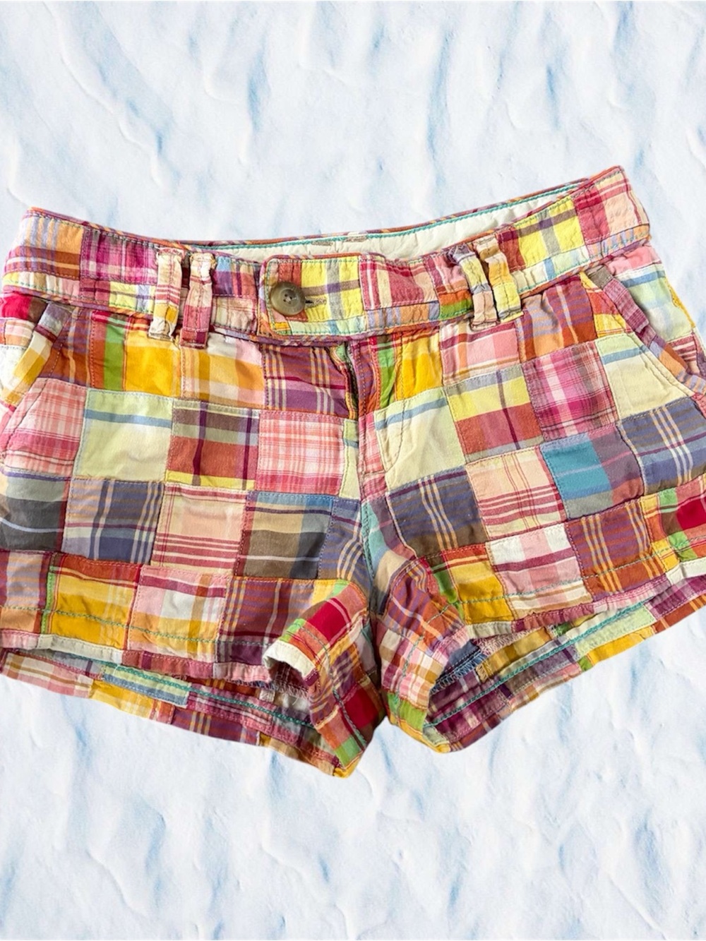 American Eagle Outfitters Multicolor Plaid Patchwork Shorts